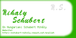 mihaly schubert business card